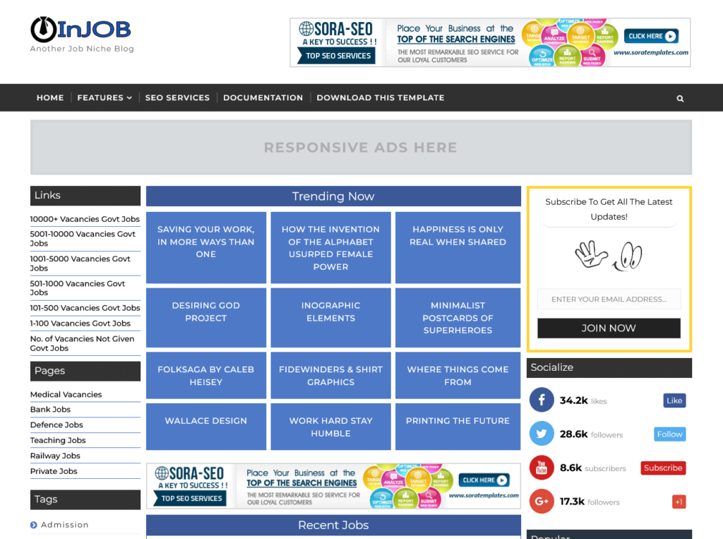 InJob Blogger Template