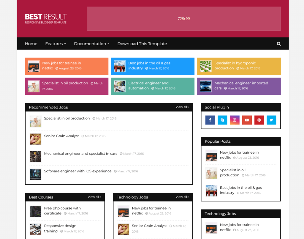 Best Result Blogger Template