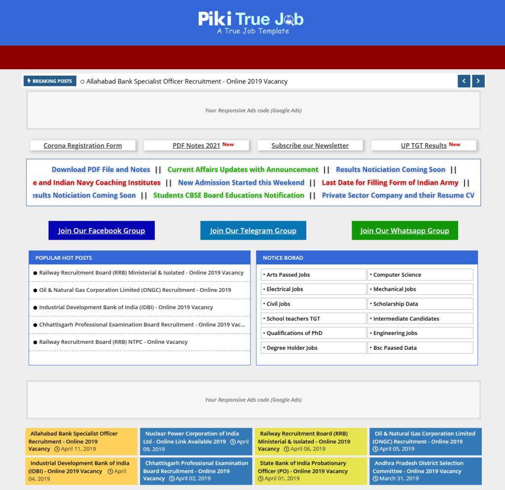 Piki true job template