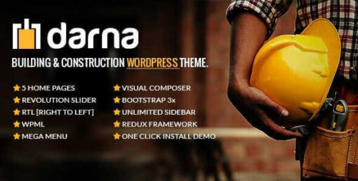 Darna Theme GPL v1.3.3 For Building and Construction WordPress Websites