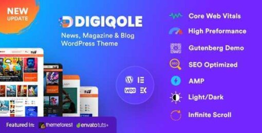 Digiqole Theme GPL v2.1.3 For News Magazine WordPress Websites