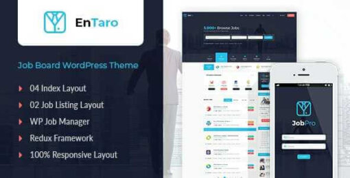 Entaro Theme GPL v3.63.24 For Job Portal WordPress Websites