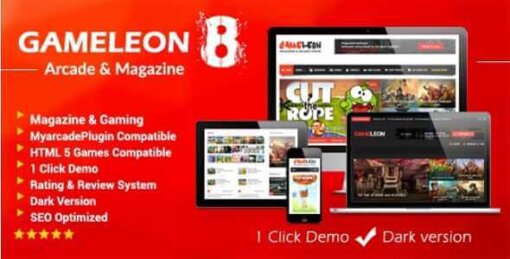 Gameleon Theme GPL v8.1 A WordPress Arcade Theme & News Magazine
