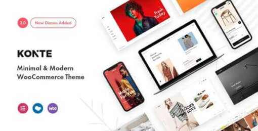 Konte Theme GPL v2.2.0 For Minimal & Modern WooCommerce WP Websites