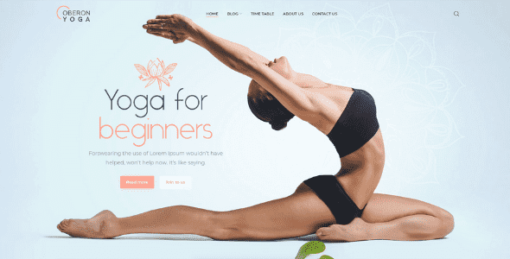 Oberon Theme GPL v1.3.1 For Corporate theme for yoga & health care