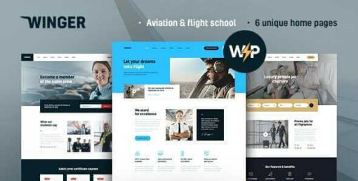 Winger Theme GPL v1.0.7 For Aviation & Flight School WordPress Websites