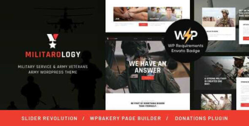 Militarology Theme GPL v1.0.5 Military Service & Army Veterans WordPress Websites