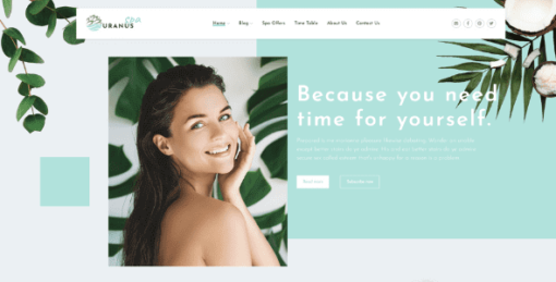 Uranus Theme GPL v1.3.1 For Wellness spa, health, body care, and massagist theme