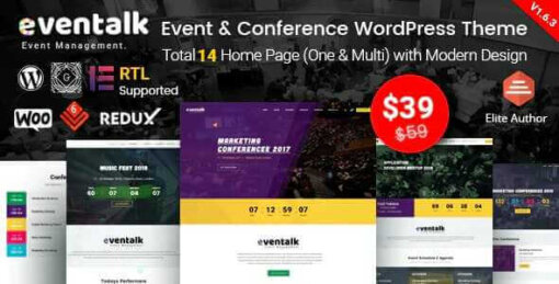 EvenTalk Theme GPL For Event Conference WordPress Website