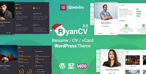 RyanCV Resume WordPress Theme GPL